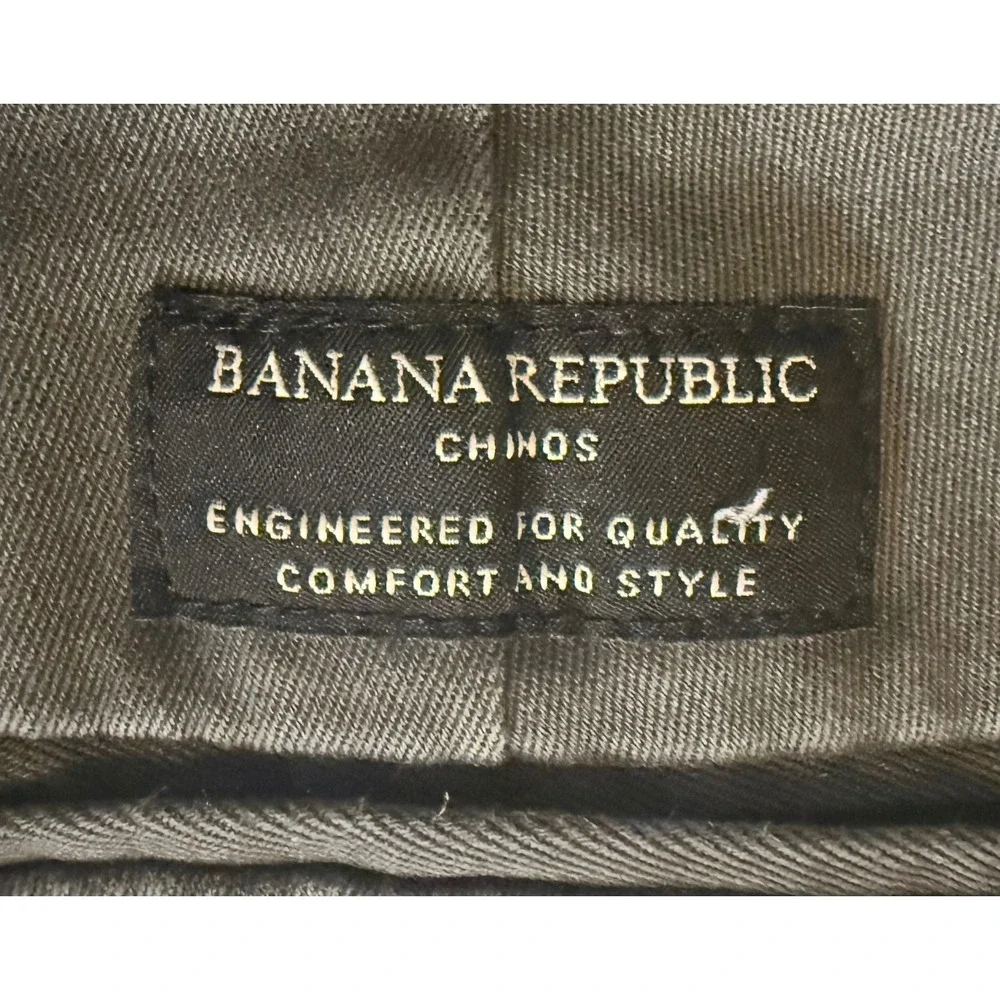 Banana Republic Slim Chino Pants Mens 34x32 Grey Stretch Cotton Twill Trousers